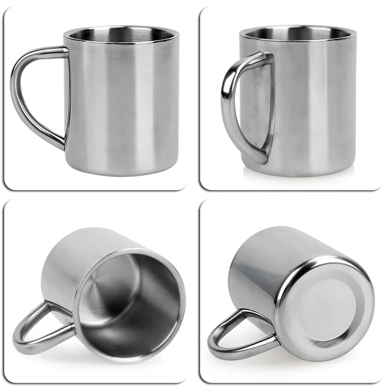Saftbecher 2 Stück Edelstahl-Kaffeetasse, doppelwandig, isoliert, Bierkrug, Tee, Milch, Wasser, Saft FüR Restaurants Geburtstag