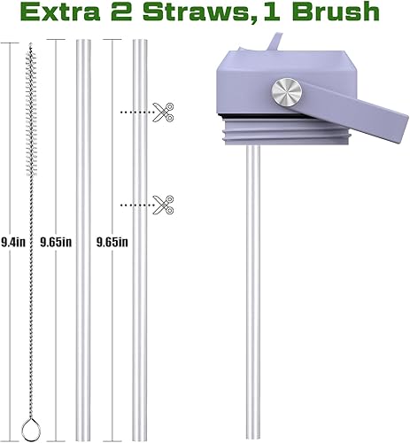 Miniatura 3 de Tapa de popote para botella de agua Yeti Rambler de 18 onzas, 26 onzas, 36 onzas, 46 onzas, 12 onzas, 64 onzas, tapa de pajita, popotes y cepillo