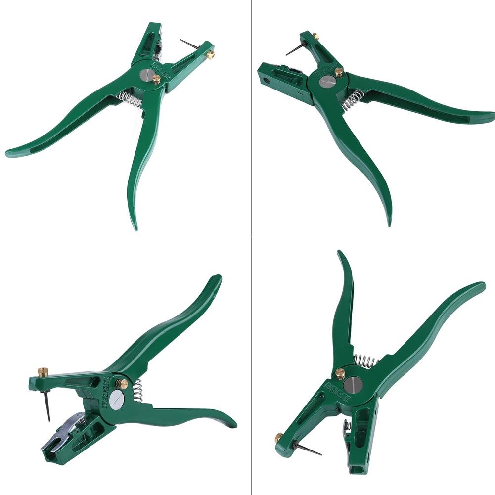 Broco Pinza per etichettatura orecchio Pinze universali per marchi auricolari animali bestiame Perno di ricambio maiali bovini Marchi auricolari ovini verdi