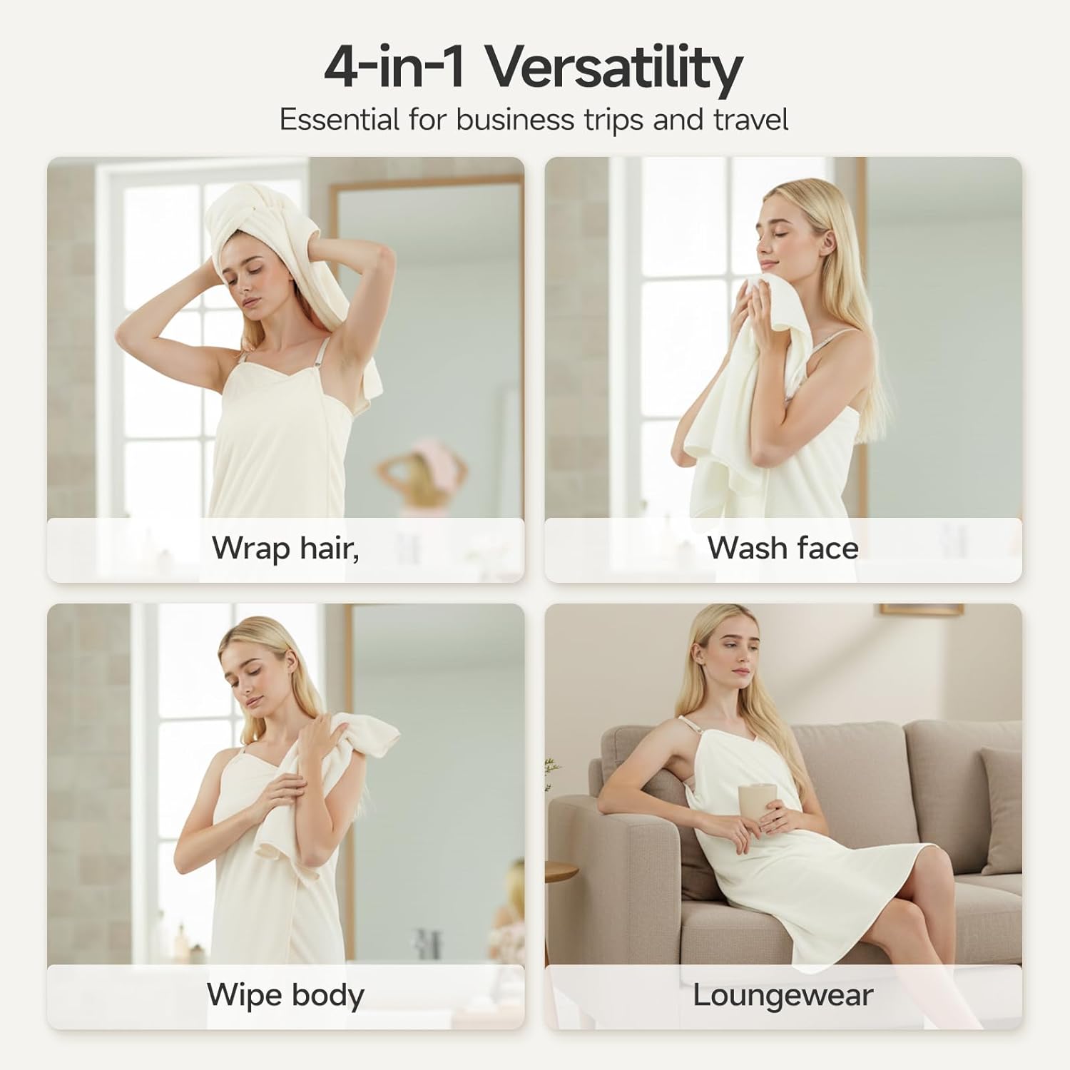 REDKISS Wearable Bath Towel Wrap for Women - 31"x63" Microfiber Bath Towel Wrap with Adjustable Strap | Multiple-purpose - Image 8