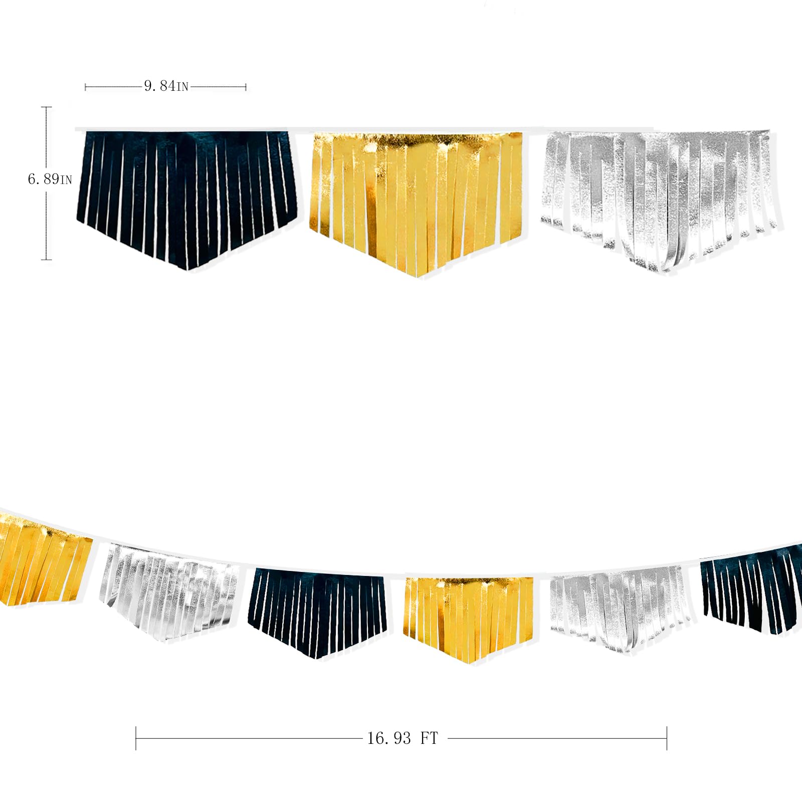 Wimpelkette mit Quaste, doppelseitig, metallischer Stoff, Wimpelkette, Flagge, Girlande für Abschlussfeier, Geburtstag, Jahrestag, Junggesellinnenabschied, Verlobung, Hochzeit, Brautparty,