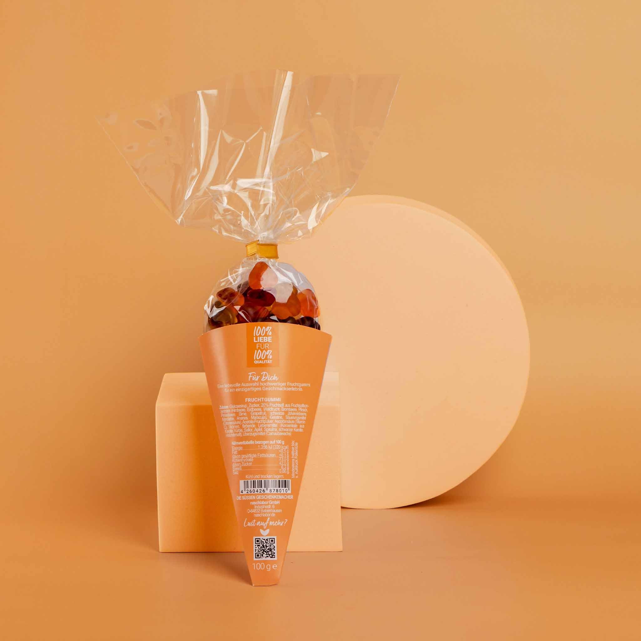 Herz Fruchtgummi Geschenktüte Herzensmensch 100g | Geschenk für die Liebsten | Das Mitbringsel für deine Freunde | Valentinstag oder Muttertag | Geschenk für Partnerin