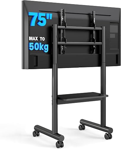 5Rcom Support TV roulettes Support TV sur Pied avec roulettes po 