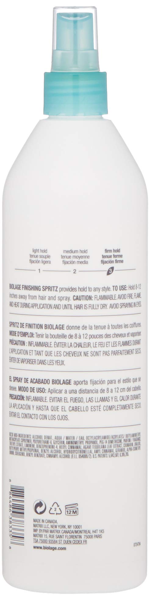 BIOLAGE Styling Finishing Spritz Non-Aerosol Hairspray | Texturizing Hairspray That Locks Style In Place | Firm Hold | For All Hair Types | Paraben-Free | Vegan