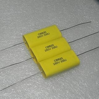 CBB20 250V 335J 3.3UF 5% mkp Condensador de película de polipropileno axial horizontal amarillo 10pcs Condensador diy suministros