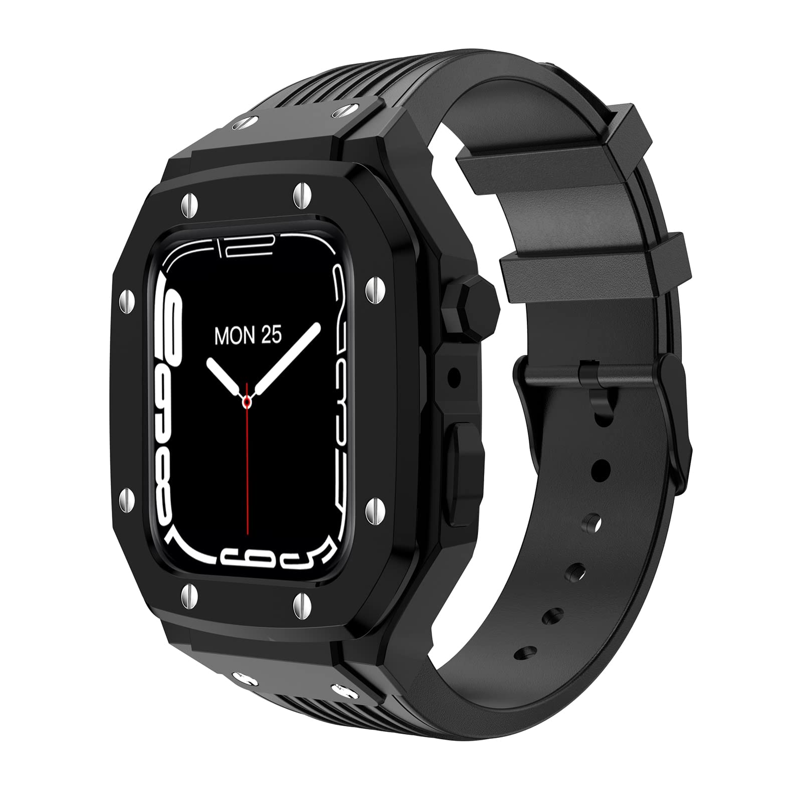 Do etui na pasek 45mm 44mm 42mm silikonowy pasek do zegarka + obudowa zegarka ze stali nierdzewnej 45mm 44mm 42mm metalowa rama modyfikacja zestaw modów