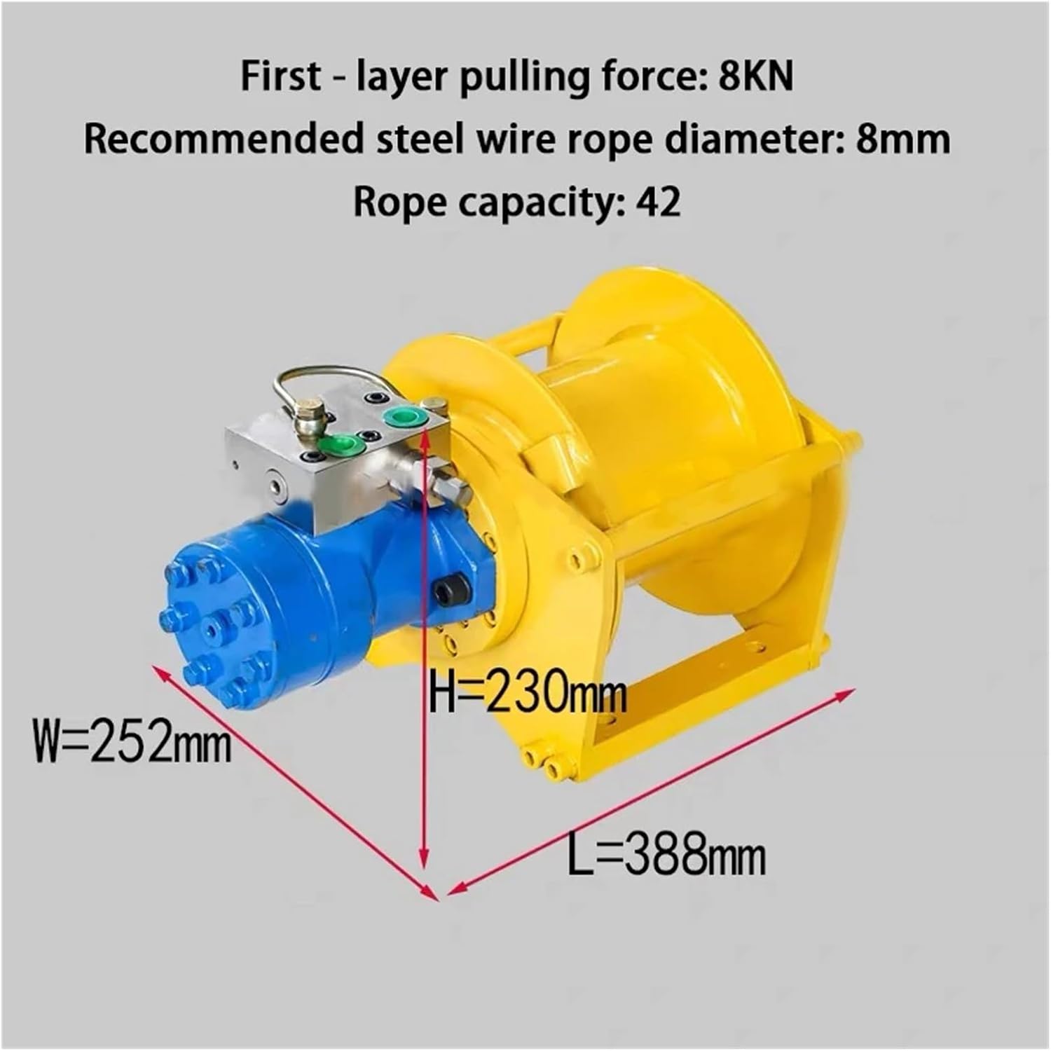 Industrial 0.8T/1T Hydraulic Winch Marine Lifting and Towing for Roadside Assistance(YS870 0.8 tons)