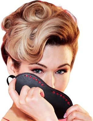 MFMYEE Sexy Red Heart Sleep Mask, Eye Mask for Sleeping Faux LeatherEye, Sleep Mask Comfortable,Soft Eye Mask with Adjustable Strap Eye Mask for Cosplay Masquerade Club Party