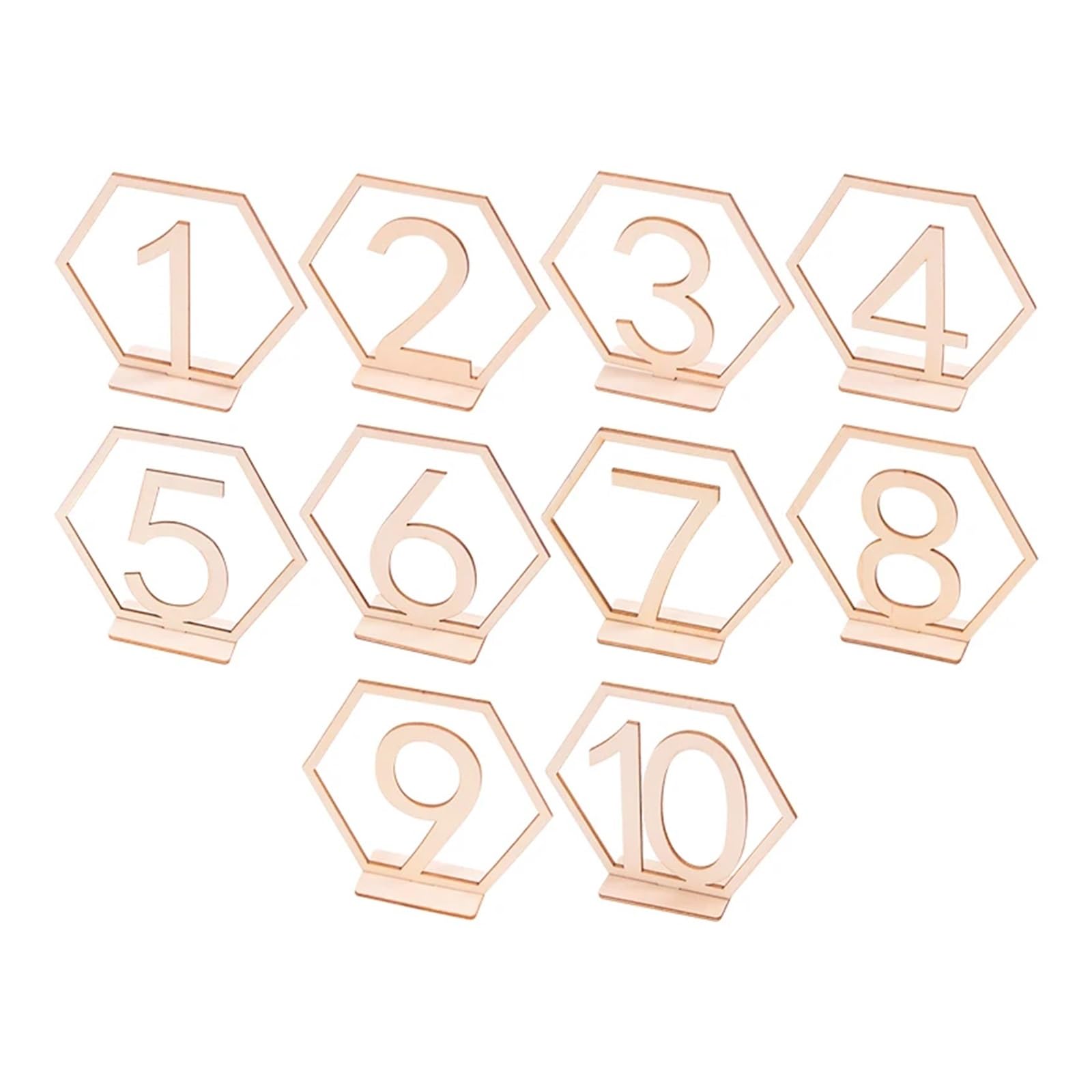 BMKGODN card stand， Wedding Number Wooden Table Place Card Rustic Engagement Reception Seat Decoration(Number 1 10)
