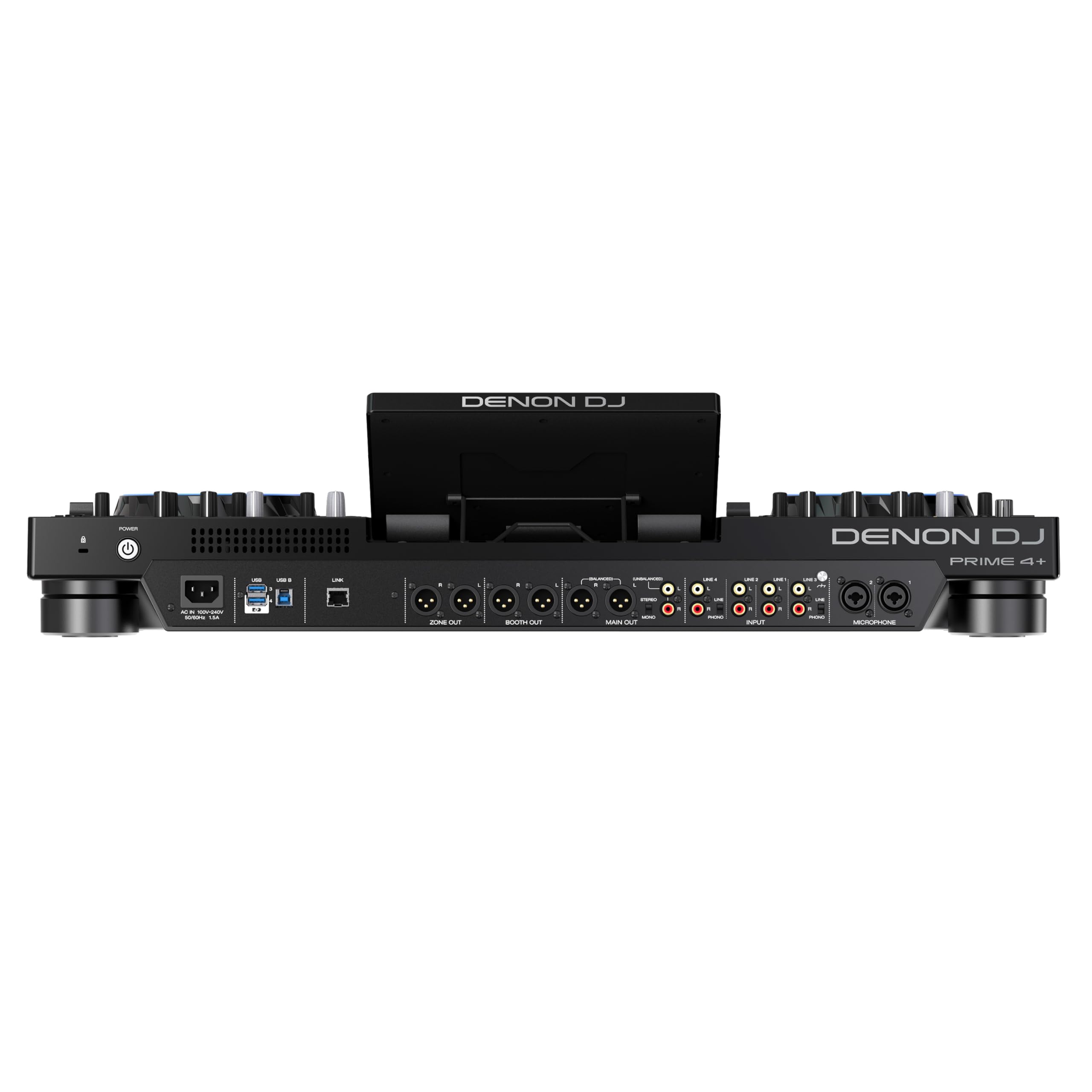 Denon DJ PRIME 4+ Contrôleur DJ Autonome avec Séparation Stem Sur 4 Platines, Streaming Wi-Fi, Drop Sampler, Écran Tactile 10.1", Contrôle Éclairage, Noir
