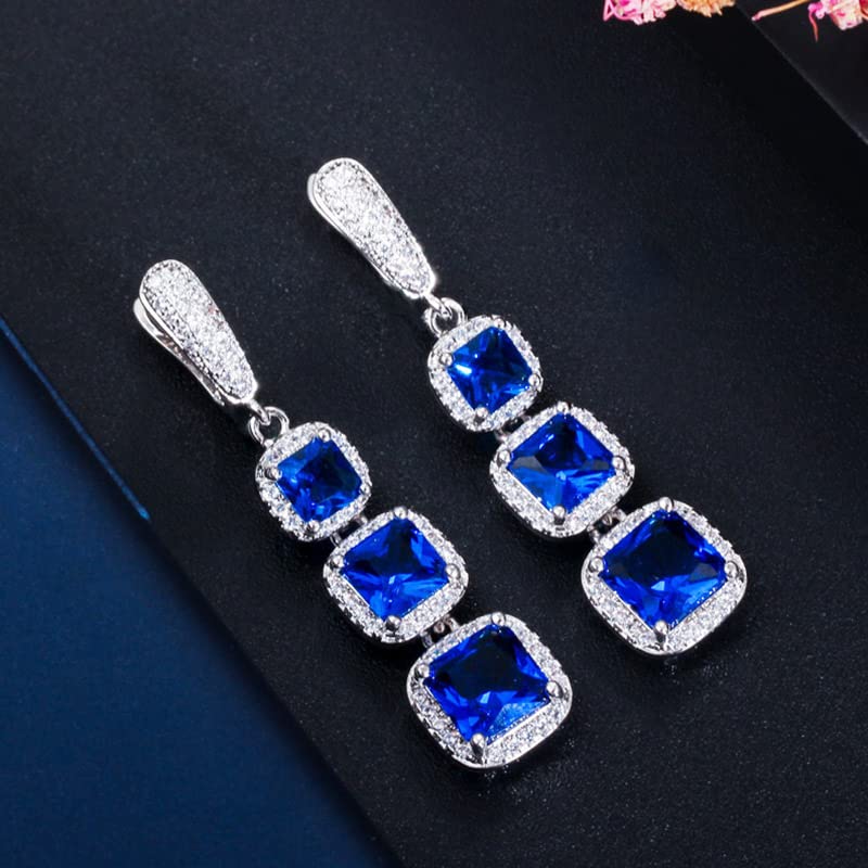Boucle d'oreille de poire rouge en zircon LJIANGD pour femmes