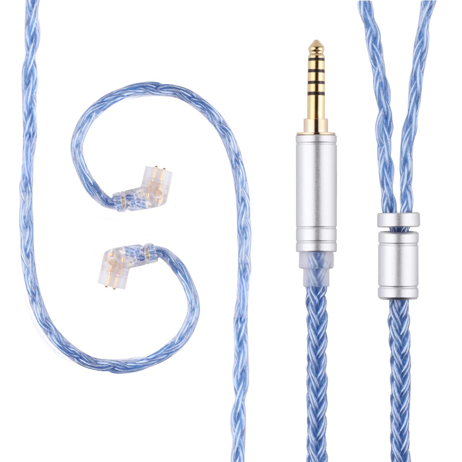 Câble IEM Tripowin Zonie 16 Core Plaqué Argent - Rose - Compatible MMCX Et 2 Broches - Fiches 3.5/2.5/4.4mm Pour écouteurs