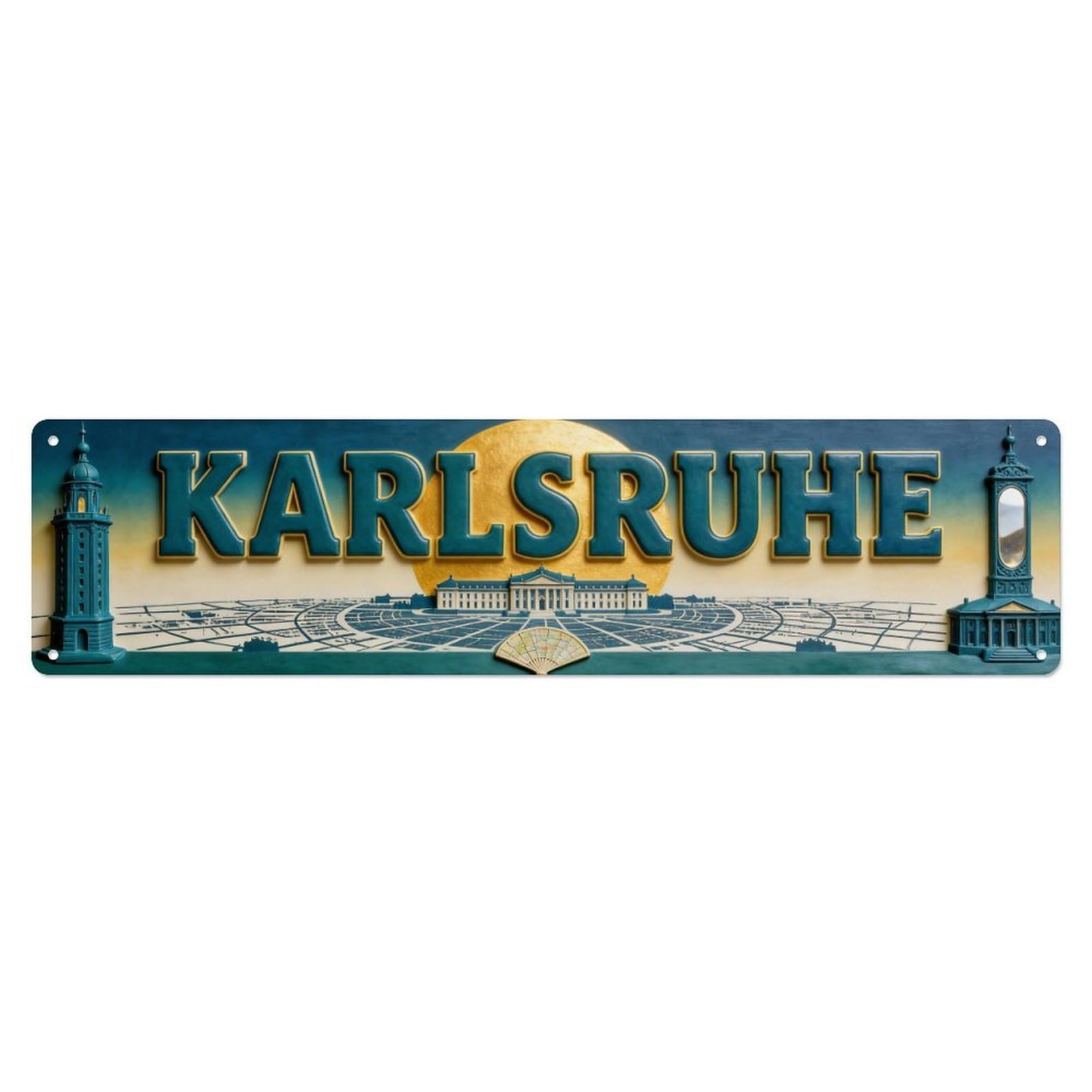 Okahys 4X16inch(10X40cm) Karlsruhe Germany Vintage Metal Tin Sign
