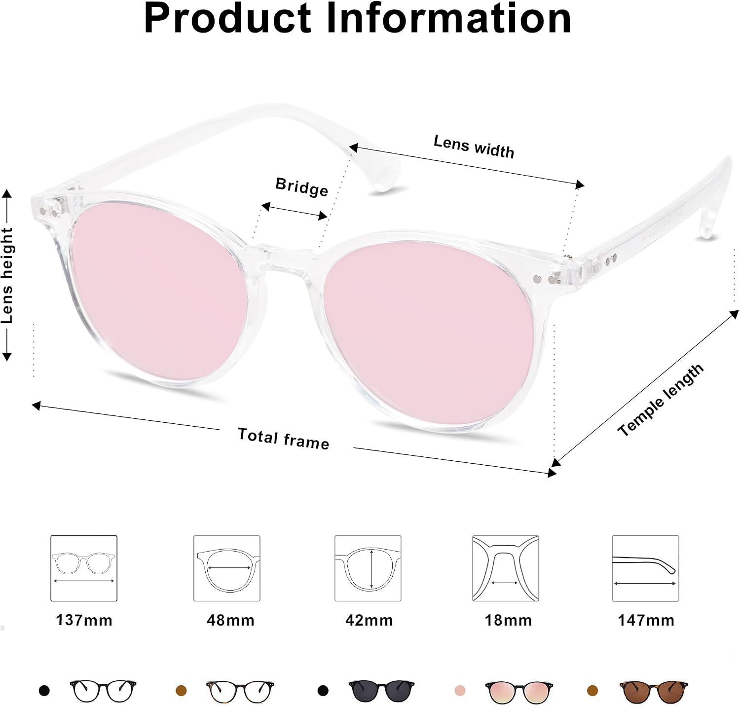 SOJOS Small Round Classic Polarized Sunglasses for Women Men Vintage Style image 3
