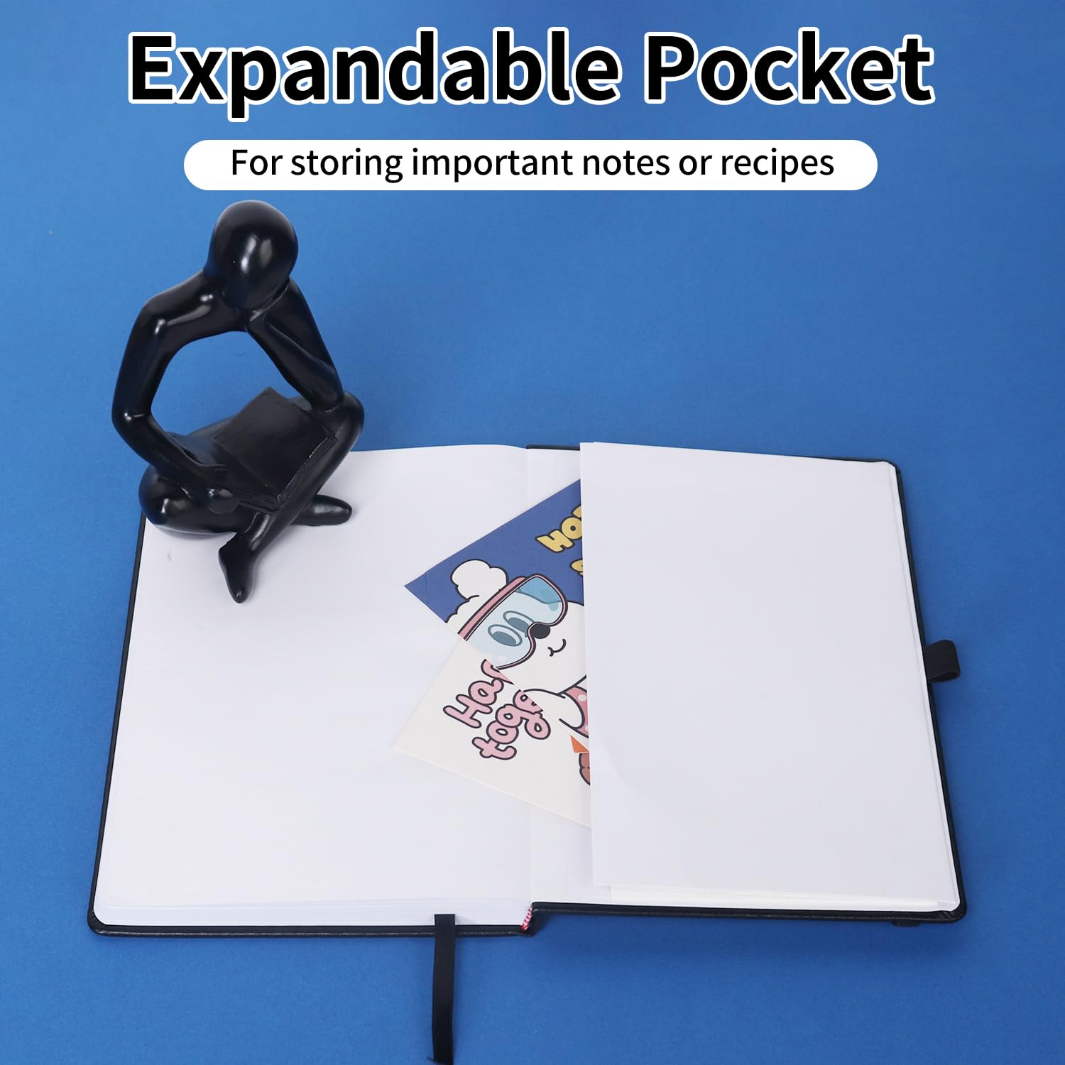 Taccuino in pelle formato A5 per lavoro, copertina rigida per scrivere, diario, prendere appunti, organizzare programmi, insegnare e studiare, 224 pagine, nero (confezione da 8)