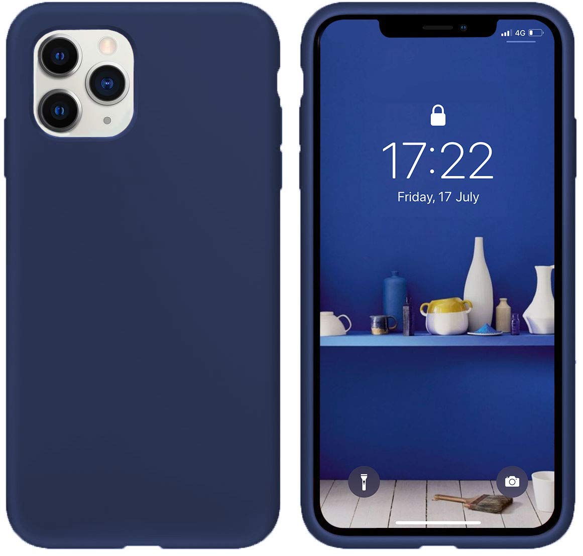IceSword Compatible with iPhone 11 Pro Case - Thin Liquid Silicone, Soft Silk Matte, Gel Rubber Full Body, Cool Protective Shockproof Cover 5.8" - Blue