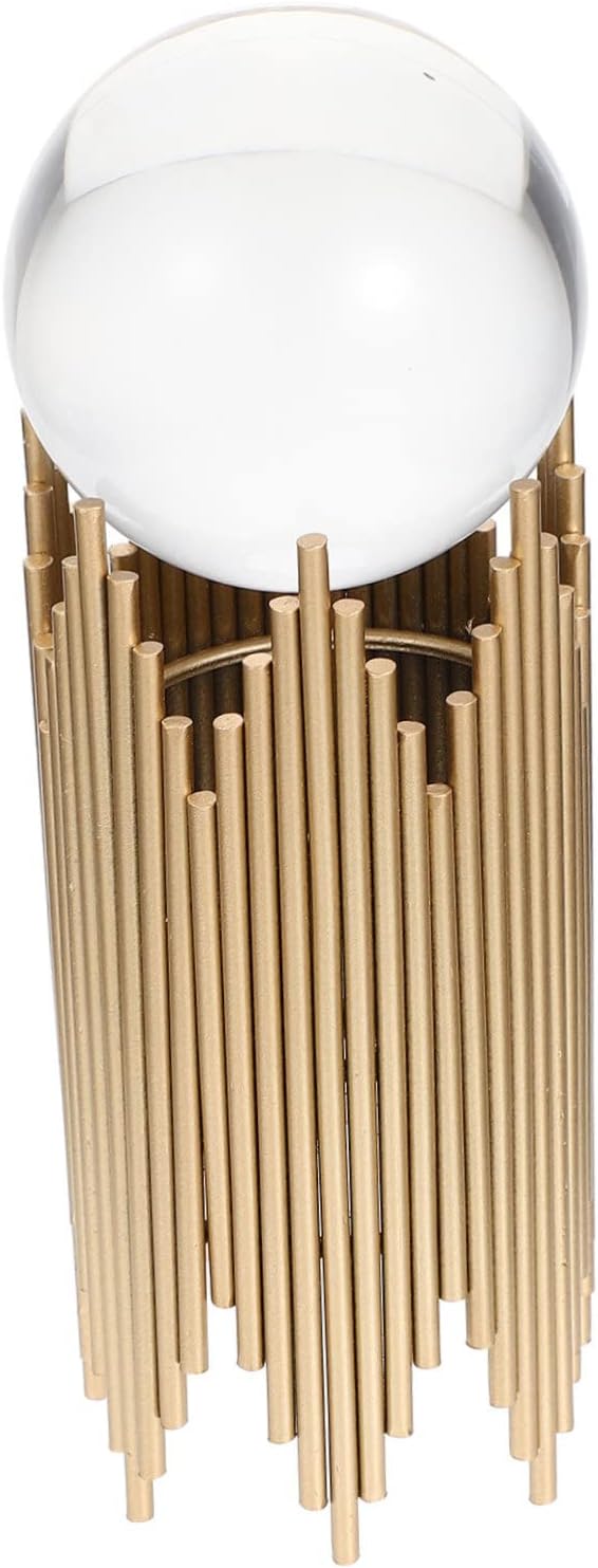 Alipis Modern Crystal Ball with Metal Stand Decorative Ornament for Living Room TV Cabinet Stylish for Photographers and Art Lovers