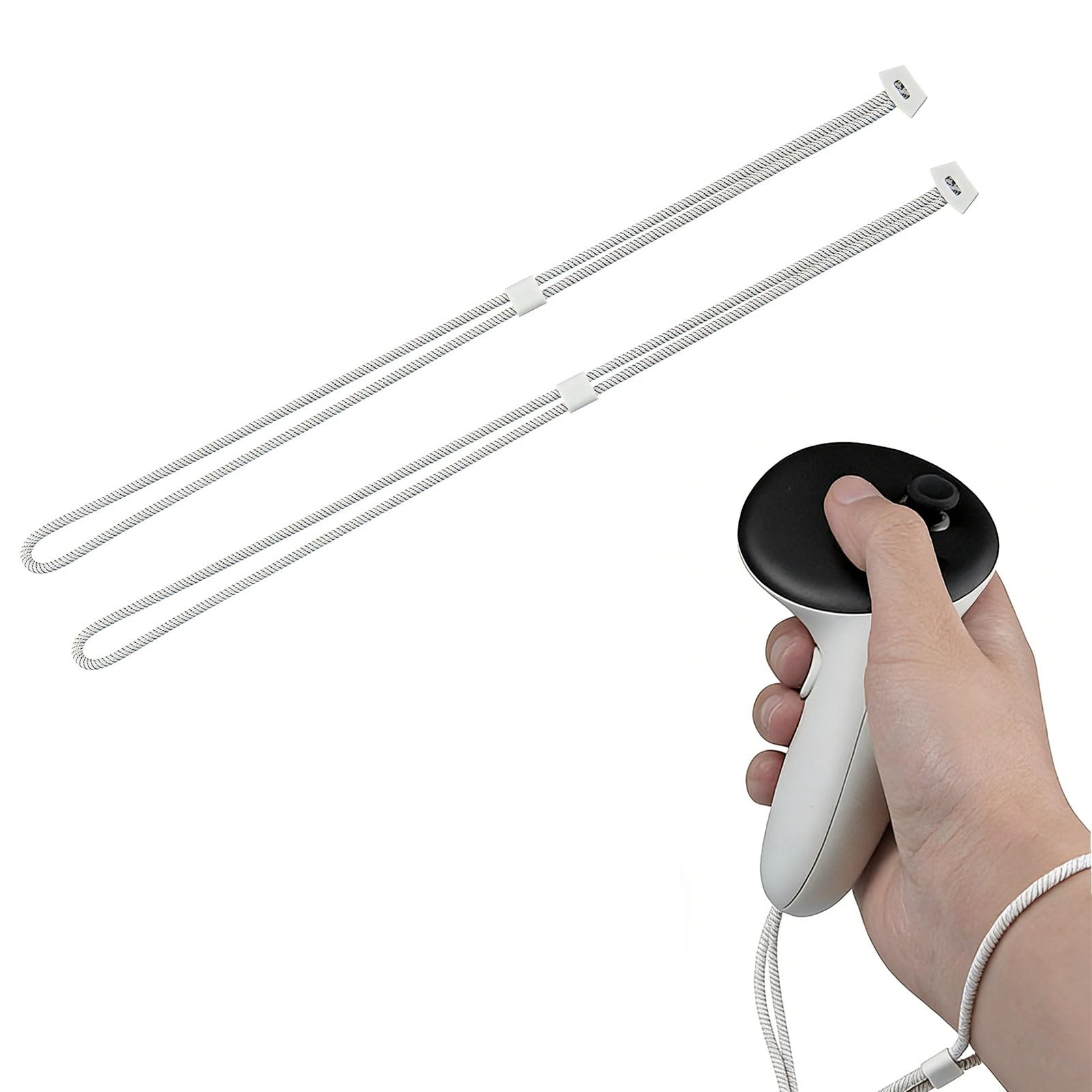 2pcs Controller Wrist Straps,Durable & Adjustable Controller Hand Straps White Adjustable Hand Lanyards Easy To Attach Vr Accessories