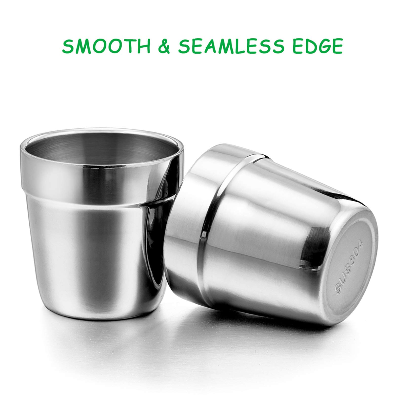 Amazon.com : E-far Stainless Steel Cups Set of 4, 6 Ounce Metal