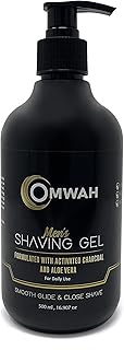 OMWAH Men Shaving Gel - With Activated Charcoal and Aloe Vera - 16.9 oz