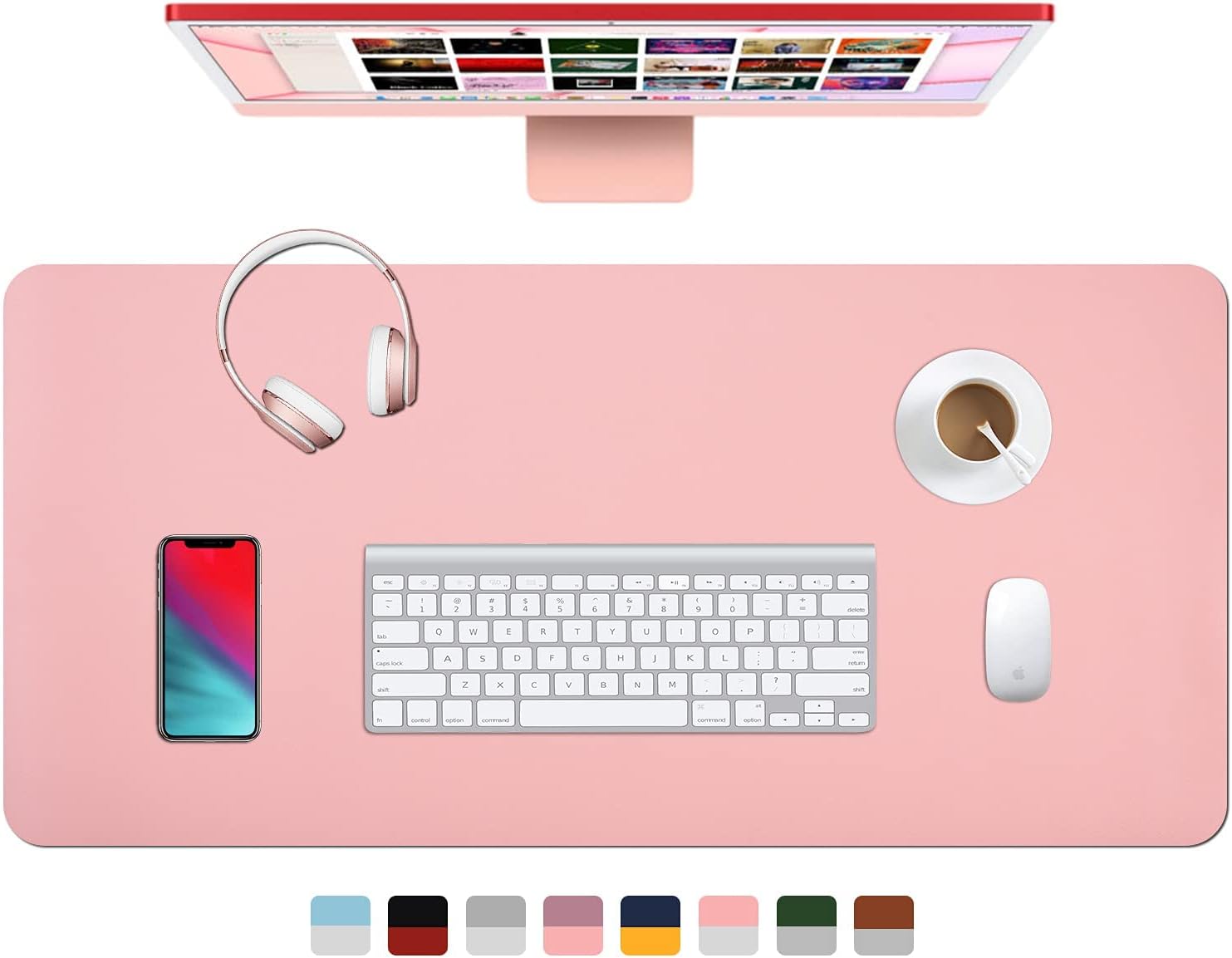 Non-Slip Desk Pad (31.5 x 15.7"), Waterproof Mouse Pad, PU Leather Desk Mat, Office Desk Cover Protector, Desk Writing Mat for Office/Home/Work/Cubicle (Black) : Office Products