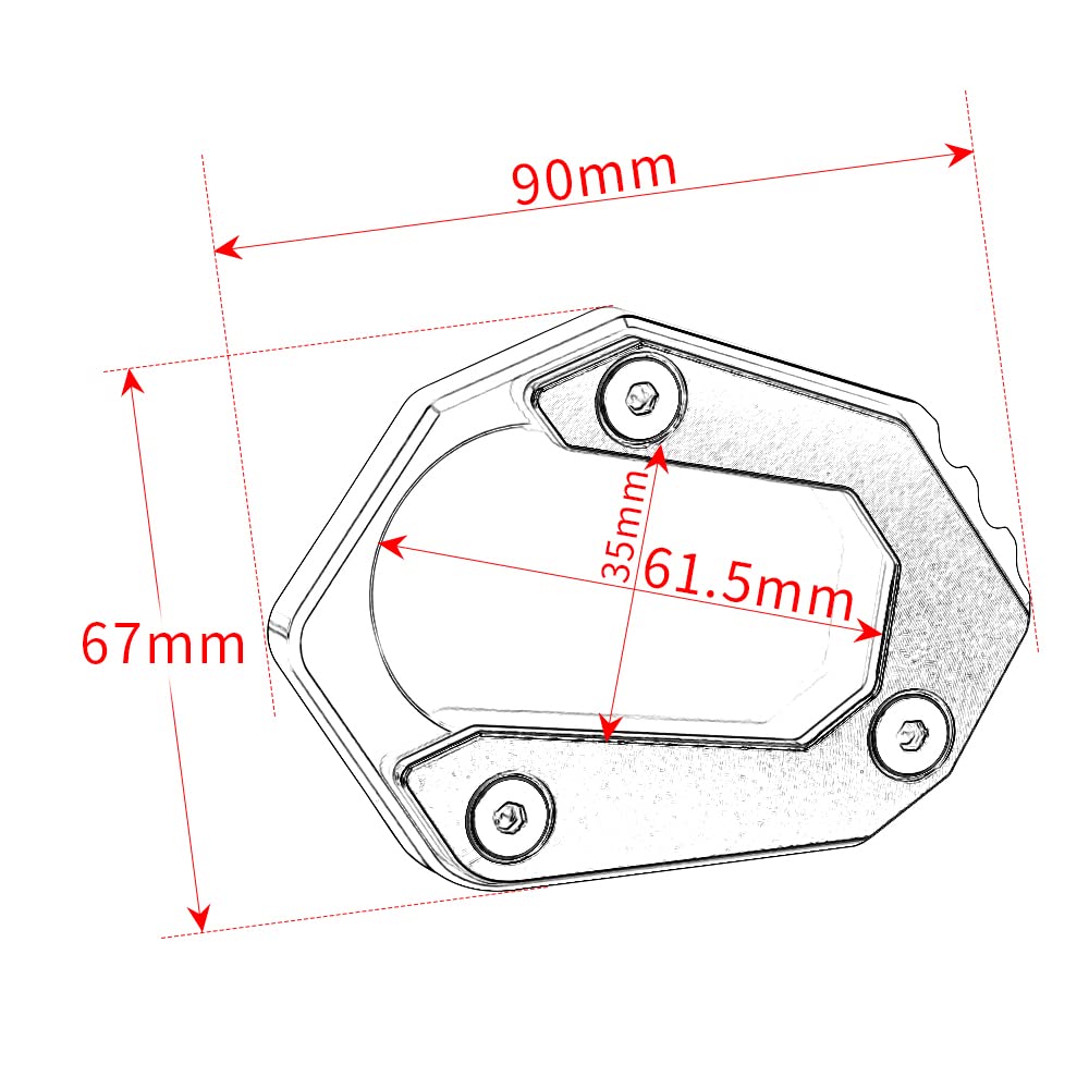 Soporte de motocicleta apto para B.MW F800GS 2023 2024 | F800GS Adventure 2023 2024 | Placa ampliada del lado del pie F800 GS F800GS ADV Extensión de soporte lateral F800GS Accesorios (negro)