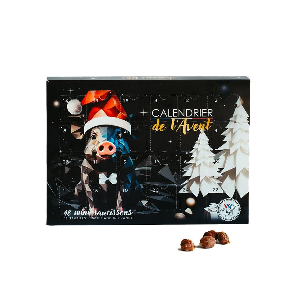 CADEAUX.COM - Calendrier De L'Avent Saucisson - Idee Cadeau Homme - Cadeau Gourmand Decoration Noel - Calendrier De L'Avent 2023 - Idée Cadeau Couple Saucisson A Déguster - Cadeau Noel