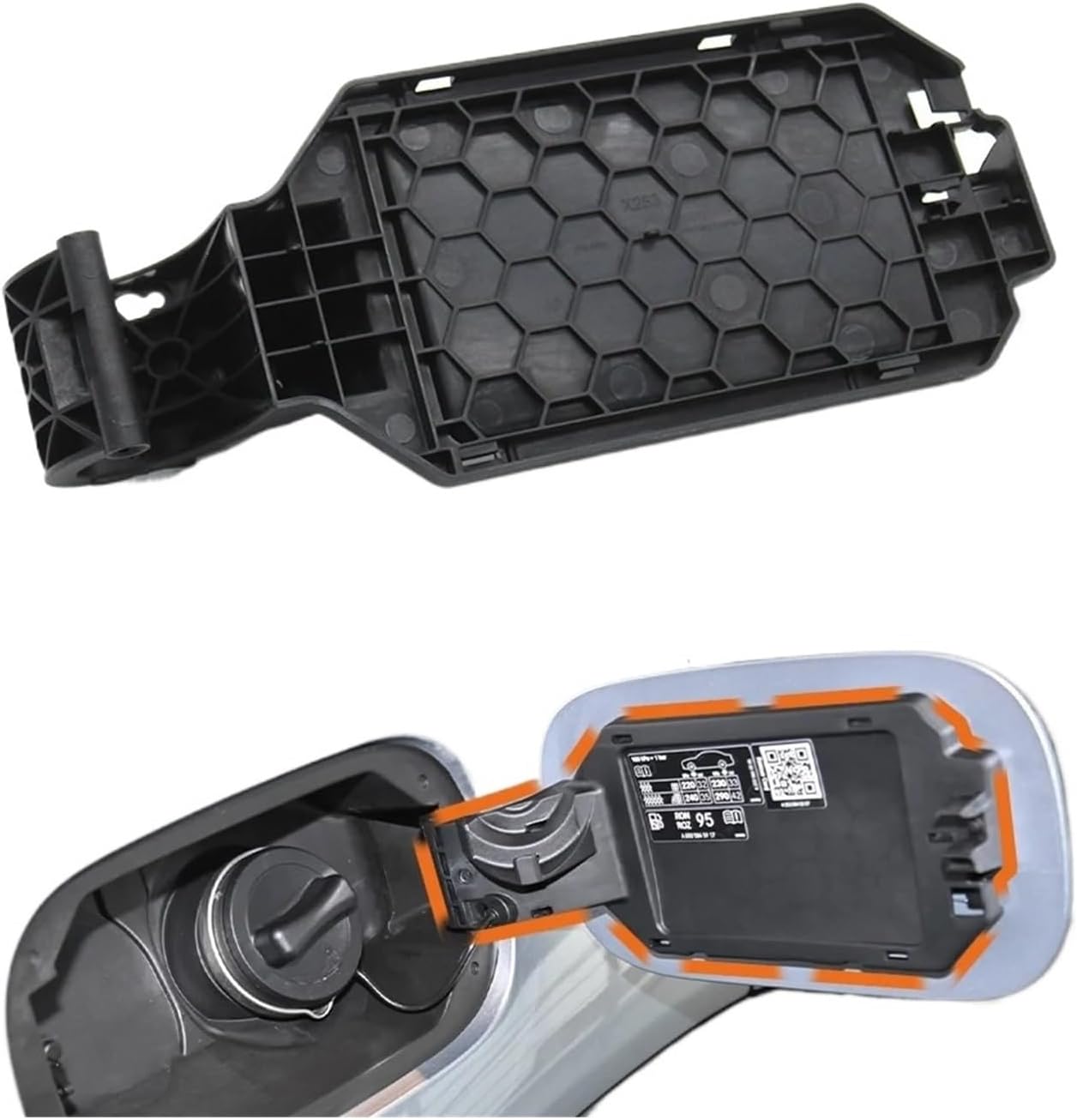 Exterior Car Fuel Tank Cap Cover Assembly Compatible For Mercedes BENZ GLC Class W253 2015-2022 GLC200 GLC220 GLC260 GLC300 2536305902(Tank Cap Cover)