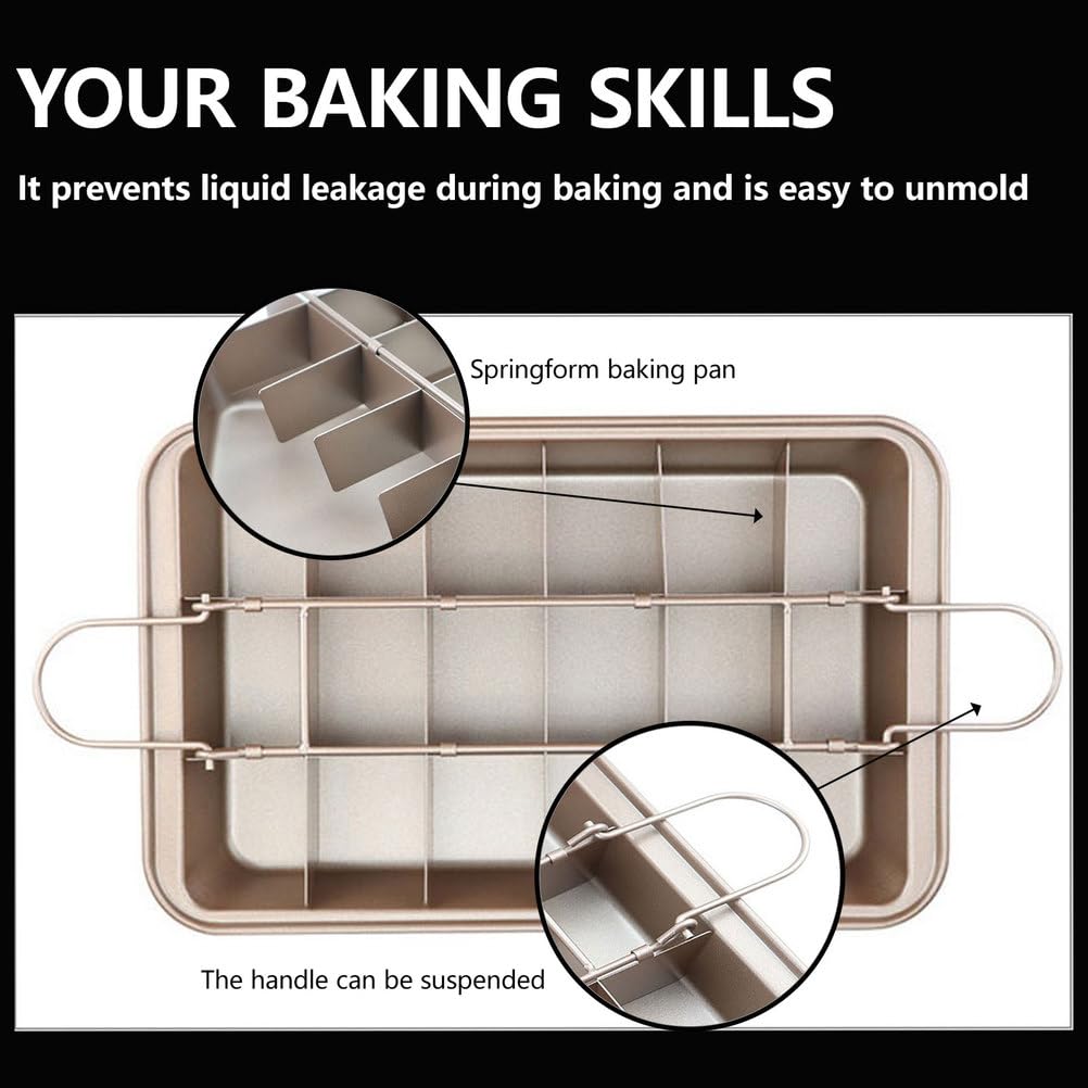 Rechteckige Antihaft-Backform mit Trennwänden und integriertem Hobel – perfekt für Kuchen, Fudges und Schokolade – 32 x 20 x 3,8 cm Backzubehör