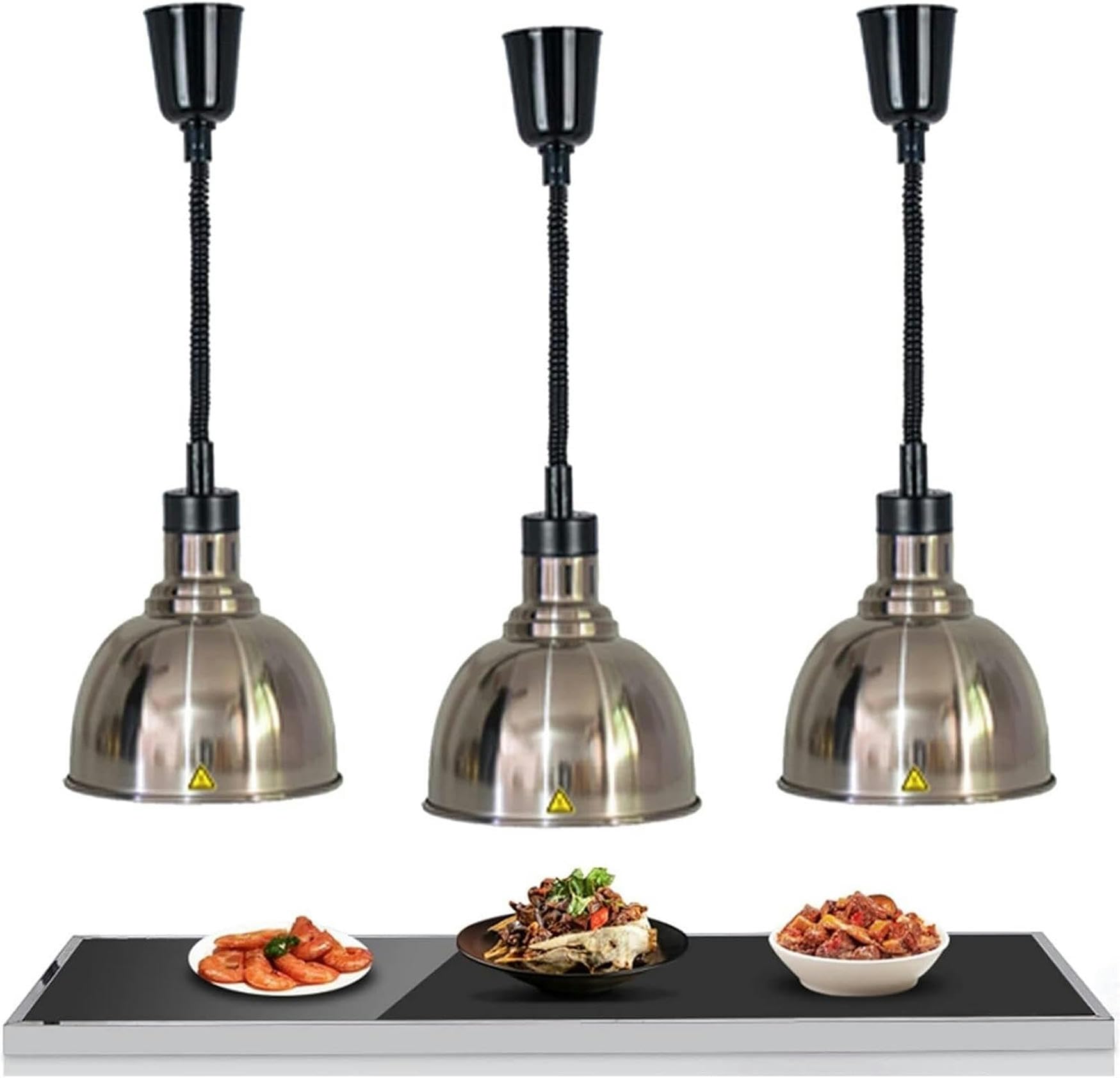 Generico Lampade riscaldanti per Alimenti Scaldavivande per Feste, 3 Pezzi Lampade riscaldanti per Alimenti Commerciali Espositore per Buffet, Attrezzature per Cucina alberghiera Forniture per ristor