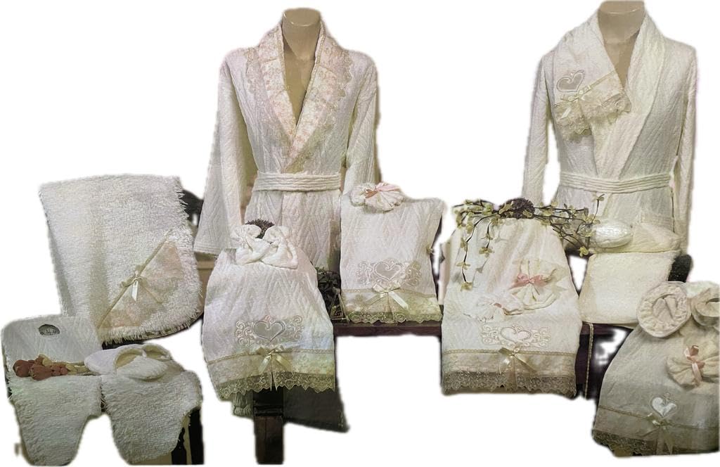 Completo Bagno Asciugamani Accappatoi Uomo Donna Set Idea Regalo Corredo Ferlen