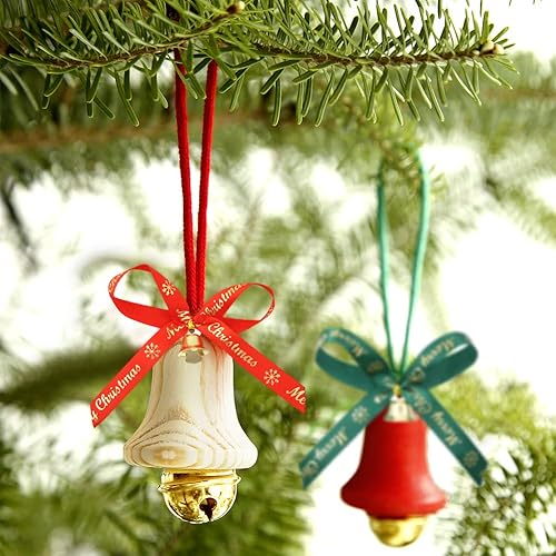 Miniatura 4 de 40 lazos de Navidad con campanas, árbol de Navidad, adorno de campana, lazo de Navidad con cascabeles para fiesta de Navidad, corona, decoración de