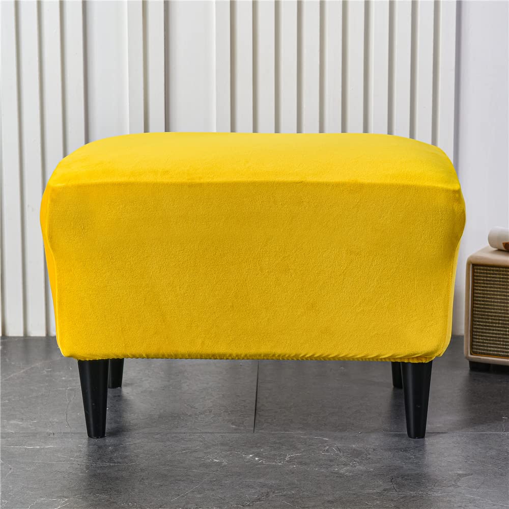 Housse Extensible Pour Pouf Ou Ottoman - Velours Doux, Fond élastique, Protection Anti-taches (plusieurs Coloris) - 9