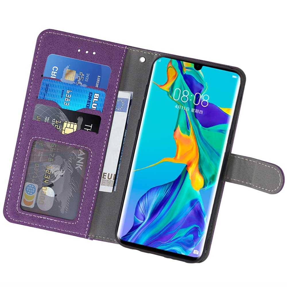 Vepbk per Huawei P30 Lite [non per P30] Cover, Custodia Case Portafoglio Cover in Pelle con Porta Carte Cordino Cinturino Libro Flip Wallet Supporto Antiurto Custodia per Huawei P30 Lite,Marrone