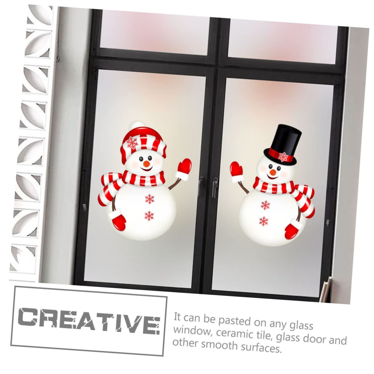 Zerodeko 8 Feuilles Autocollant Fenêtre Bonhomme De Neige S'accroche Décorations De Fenêtre De Bonhomme De Neige De Noël S'accroche Stickers Muraux me De e Rouge Pvc