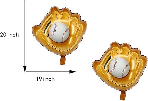Miniatura 6 de 14 globos de papel de aluminio de béisbol con globos de látex, juego de globos de aluminio para fiesta de cumpleaños, guante, redondo, tema de
