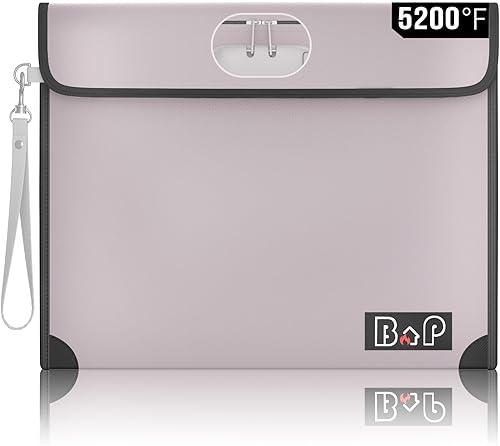 BALAPERI - Bolsa de dinero ignífuga con candado, aislamiento térmico de 4200 , bolsa impermeable con cremallera, bolsa de documentos ignífuga para