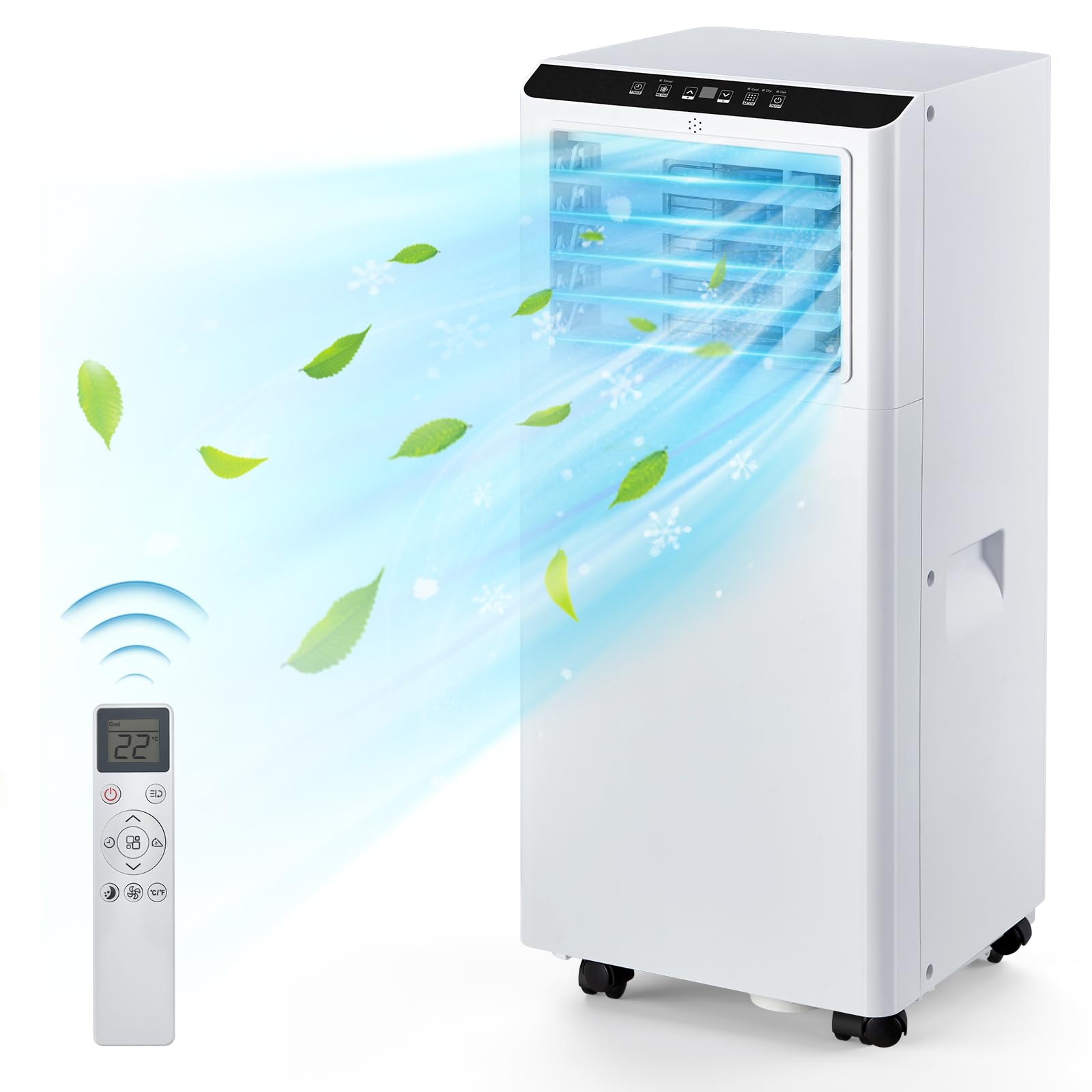 45/mo - Finance BLACK DECKER Portable Air Conditioner, 8,000 BTU (3,950 BTU SACC) For Rooms Up To 400 Sq. Ft., Portable AC With Follow Me Remote Control And Window Kit, BPACT08WT, White - View #2