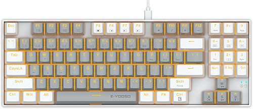 Teclado mecánico de 89 teclas retroiluminación LED sin llave con teclado Nampad para juegos, teclado de computadora con cable USB con TKL Tenkeyless