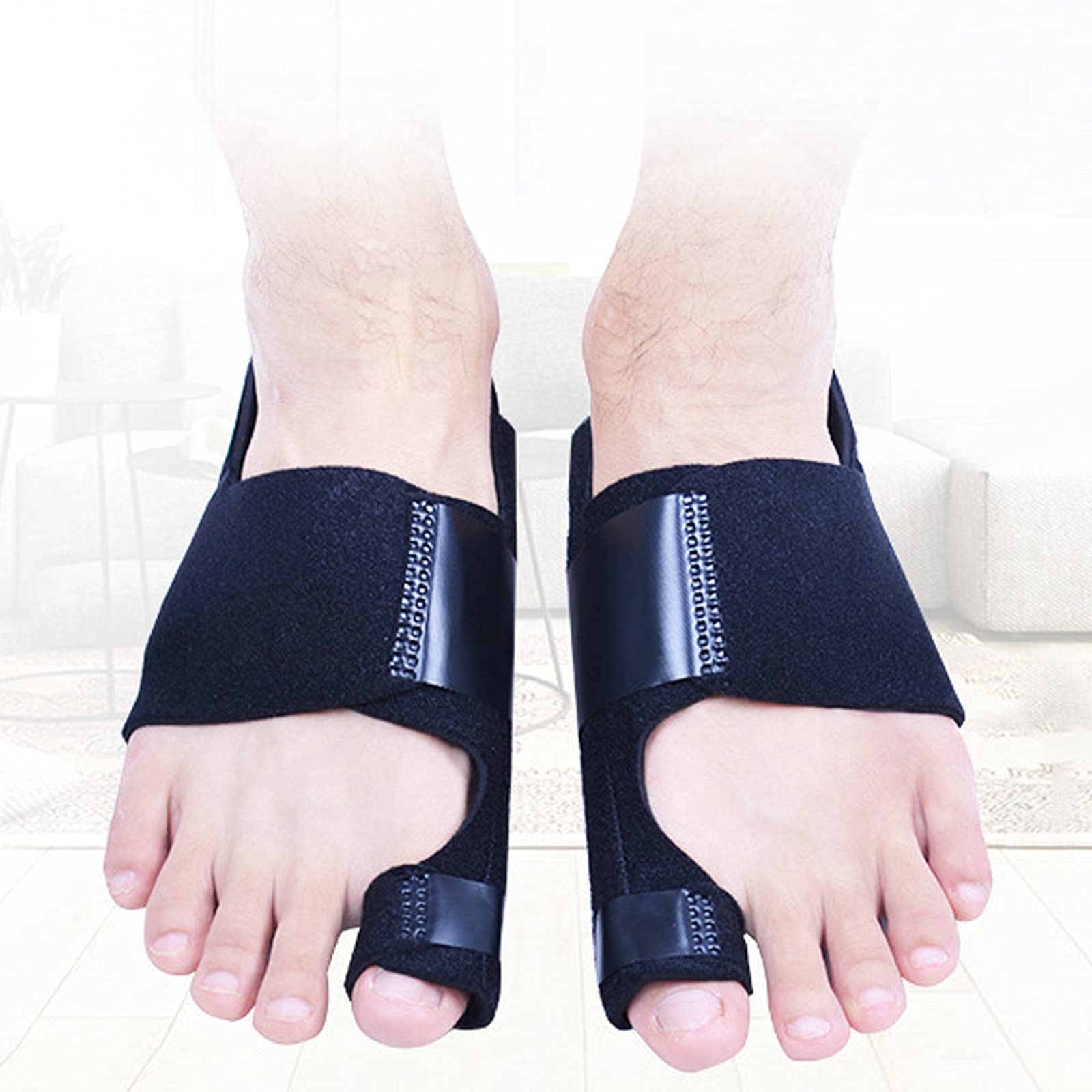 1 para korektorów hallux valgus pedic separatory dużych palców u stóp rękawy łagodzące komfortowy i oddychający materiał dla mężczyzn i kobiet wsparcie na dzień i noc.Bla