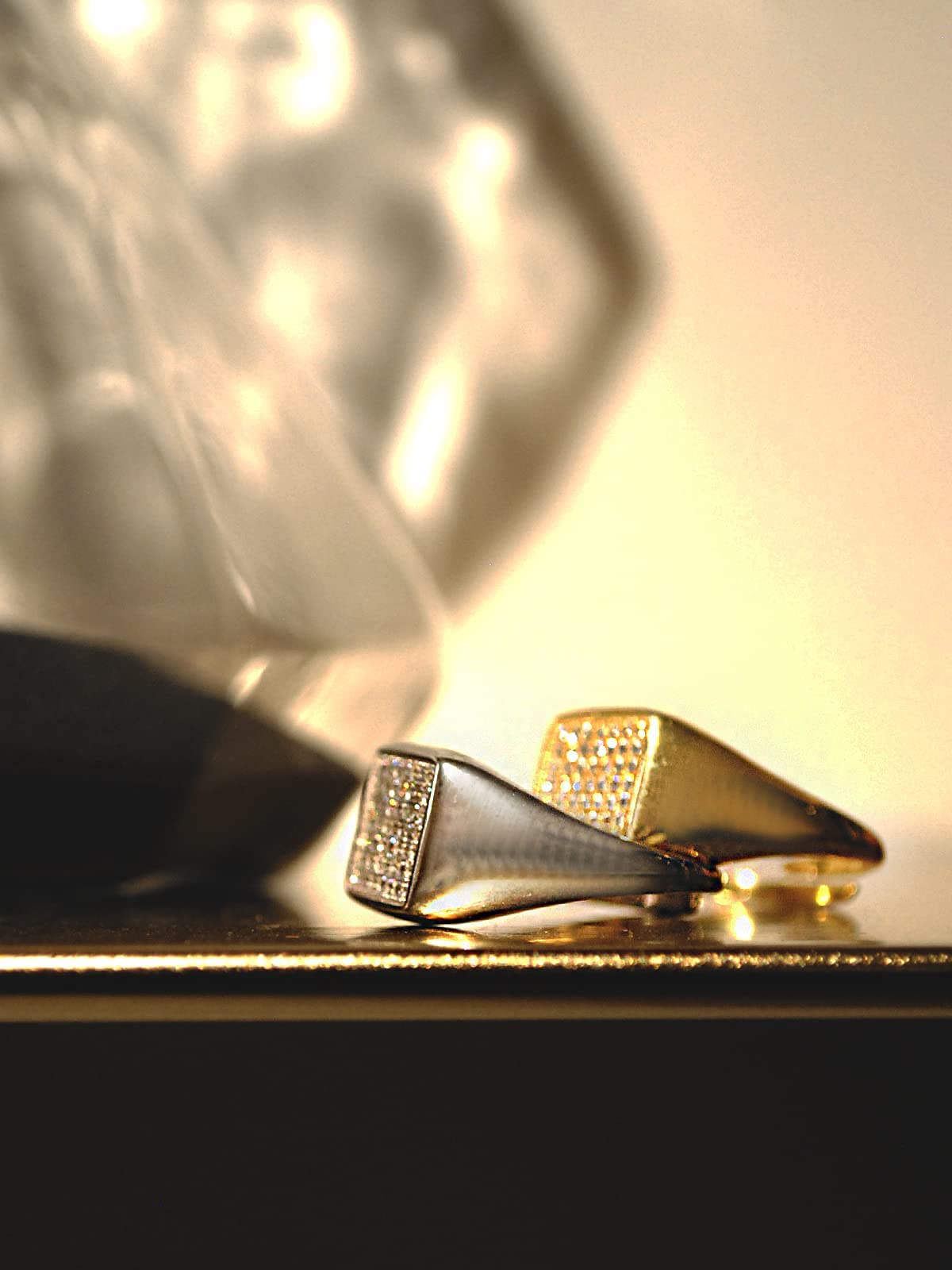 Anello Chevalier da Mignolo in Argento 925% Regolabile Quadrato Zirconato - Anello con Zirconi Donna e Ragazza