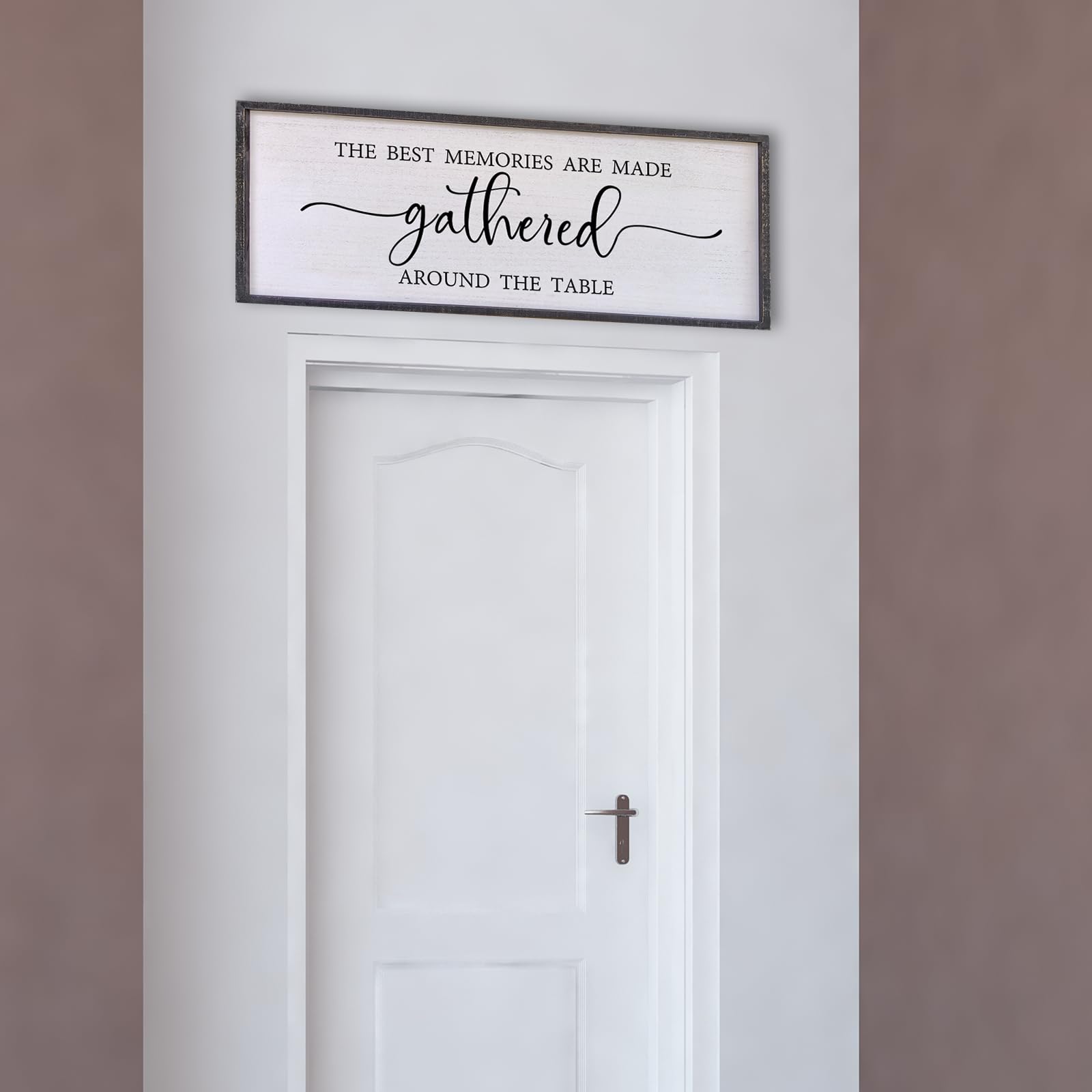 Cartello Murale In Legno Rustico 'The Best Memories Are Made Gathered At The Table' - 30,5x30,5 Cm, Betulla Del Baltico - 2