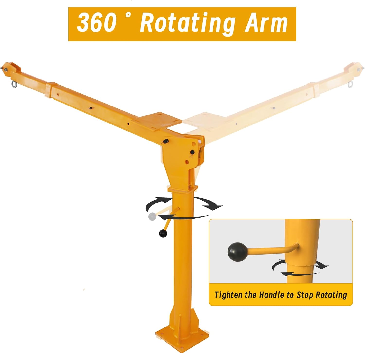 Truck Bed Crane,1100 lbs Capacity Pickup Truck Crane, 360° Swivel Truck Jib Crane Hoist, Davit Crane for Lifting Goods in Construction, Forestry, Factory