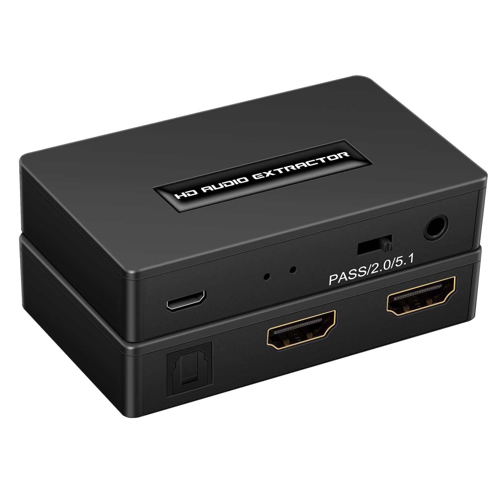 Azonee HDMI Audio Extractor, , 1080P HDMI to HDMI with Optical Toslink SPDIF + 3.5mm Audio Out, Audio Converter Adapter Compatible with PS4, Fire Stick, Blu-Ray Player