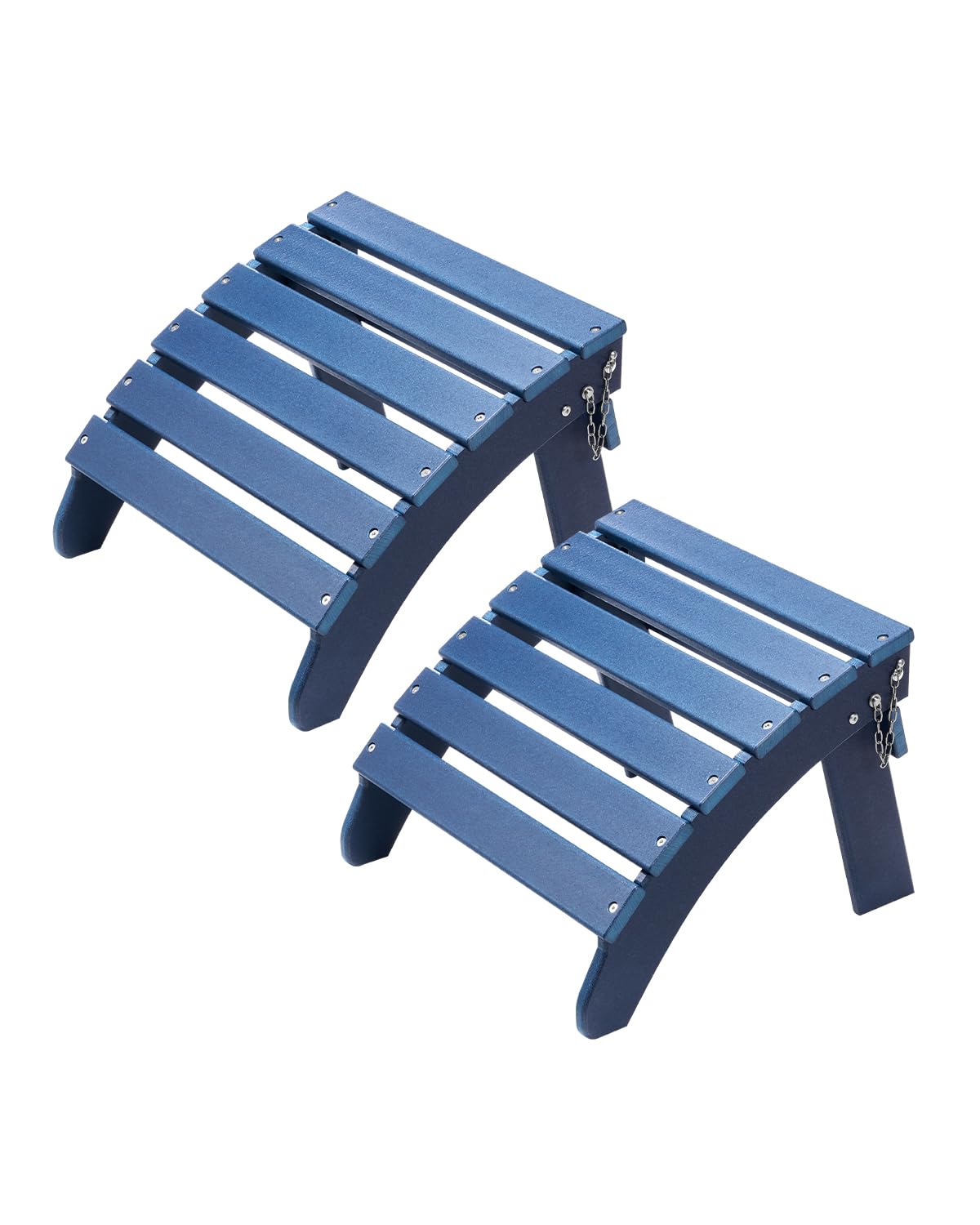 VEVOR 2 PCS Reposapiés Adirondack Plegable de Plástico HDPE 475 x 480 x 350 mm, Reposapiés Adirondack Resistente a la Intemperie para Silla Adirondack para Porches Exteriores, Césped, Patios, Azul