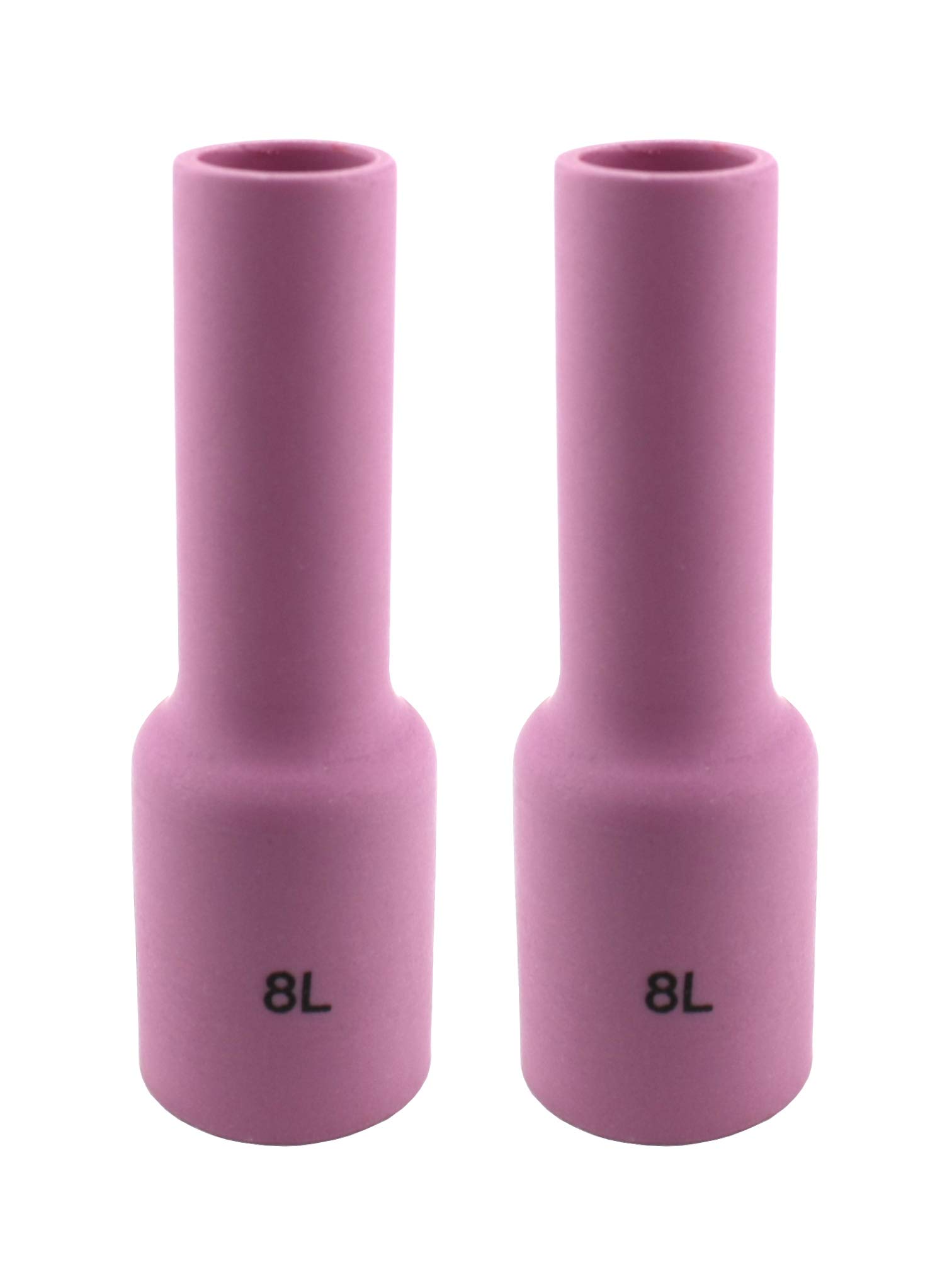 SÜA - Long Alumina Nozzle Cups for TIG Welding Torches Series 17/18/26 with Gas Lens Set-Up - Model: 54N14L - #8 (1/2'') - (2 PACK)