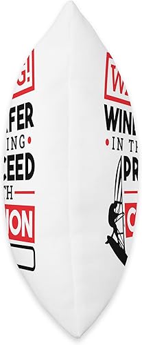 Miniatura 2 de Windsurfing & Windsurf Surfing Quotes Training Proceed with Caution, Windsurfer Throw Pillow, 16x16, Multicolor
