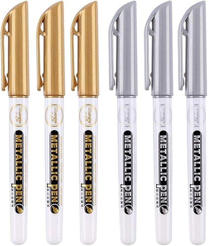 6 piezas resina epoxi dibujo pluma pintura acrílica destacados marcador permanente metálico marcadores permanentes