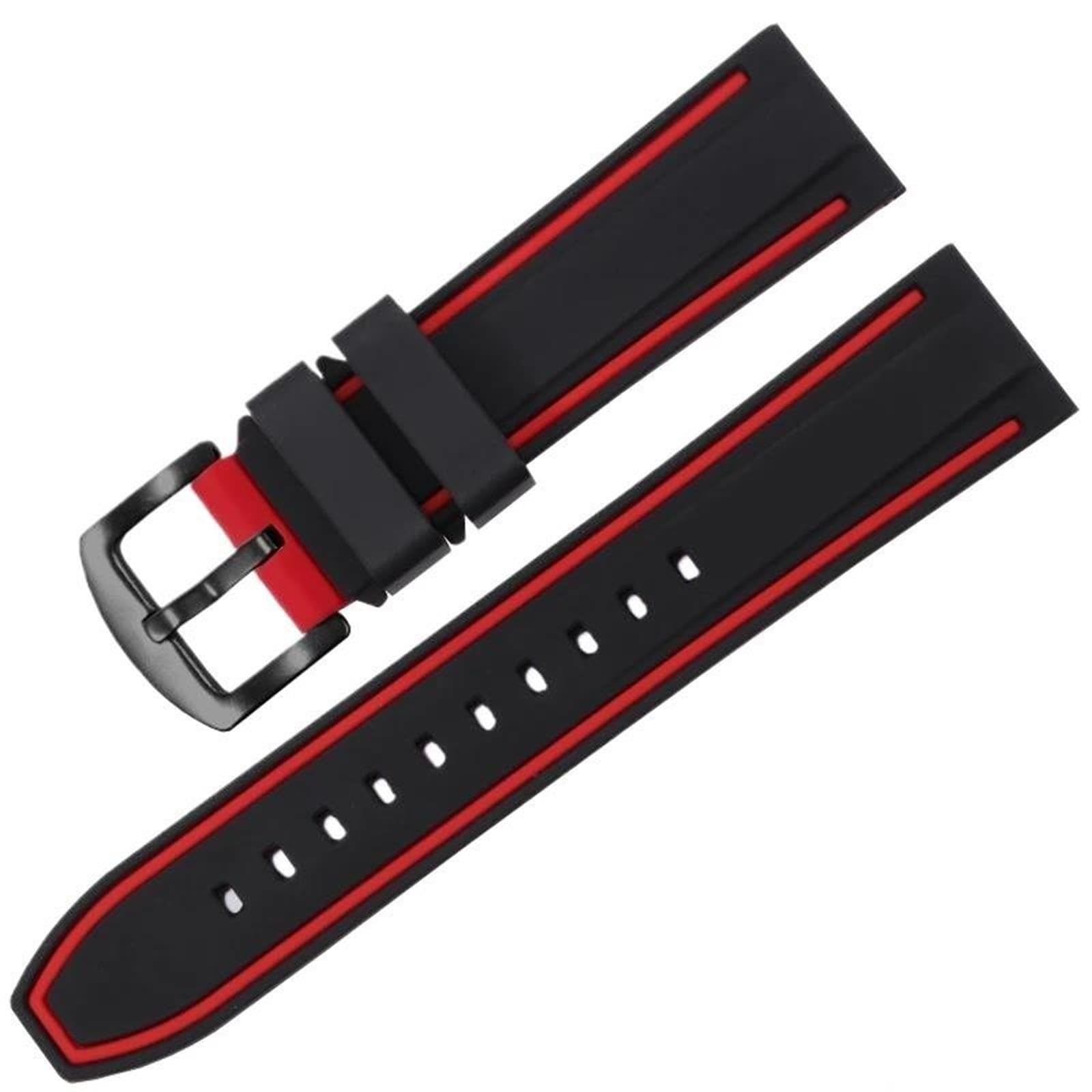 Cinturino for orologio in gomma unisex, cinturino in silicone di ricambio leggero, traspirante e confortevole 20 21 22 23 24 25 26mm
