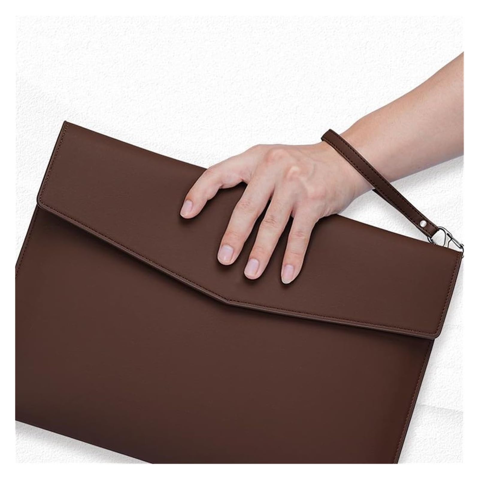 Etui na dokumenty ze skóry PU, Etui na dokumenty ze skóry PU, organizer na teczki, wielokolorowe, 345 x 250 mm(Brown)